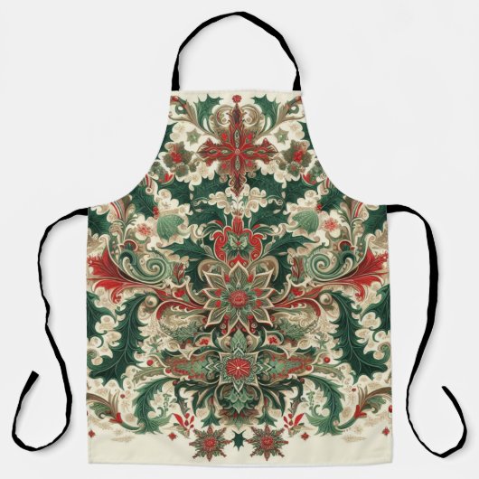 Victoriaans/Classic/Vintage Kerst Schort (Voorkant)