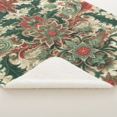 Victoriaans/Classic/Vintage Kerst Sherpa Deken (3/4)