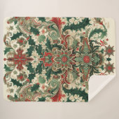 Victoriaans/Classic/Vintage Kerst Sherpa Deken (Voorkant (horizontaal))