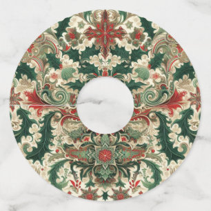 Victoriaans/Classic/Vintage Kerst Wijnglaslabel