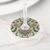 Victoriaans/Classic/Vintage Kerst Wijnglaslabel (Dichtbij)