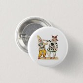 Victoriaans clowns knop pin ronde button 3,2 cm (Voorkant /achterkant)
