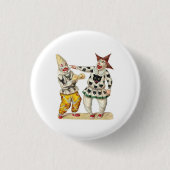 Victoriaans clowns knop pin ronde button 3,2 cm (Voorkant)