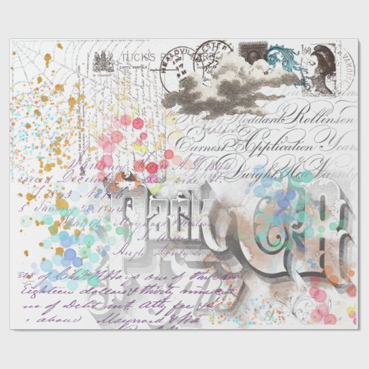  Victoriaans collage Cadeaupapier (Vlak)