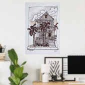 Victoriaans Conch House | Key West, Florida Poster (Thuiskantoor)
