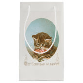  Victoriaans Coquette Kerstkat Klein Cadeauzakje (Voorkant)