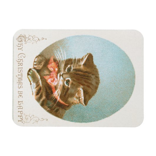  Victoriaans Coquette Kerstkat Magneet (Horizontaal)