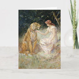  Victoriaans Coquette Lady en Tijger Kaart