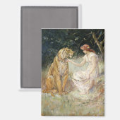 Victoriaans Coquette Lady en Tijger Magneet (Voorkant / Achterkant)