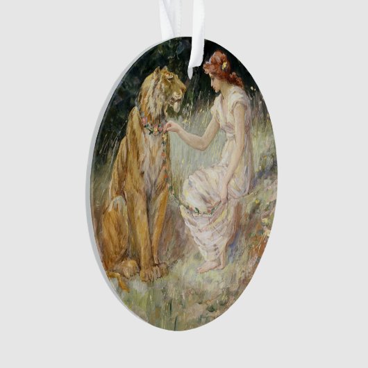  Victoriaans Coquette Lady en Tijger Ornament (voorkant)