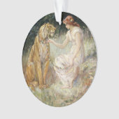  Victoriaans Coquette Lady en Tijger Ornament (voorkant)
