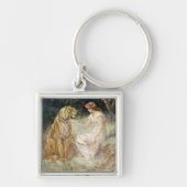 Victoriaans Coquette Lady en Tijger Sleutelhanger (Voorkant)