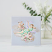 Victoriaans Coquette Pastel Angel Clouds Kaart (Staand voorkant)