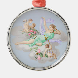 Victoriaans Coquette Pastel Angel Clouds Metalen Ornament