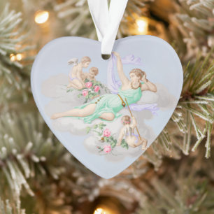 Victoriaans Coquette Pastel Angel Clouds Ornament