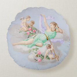 Victoriaans Coquette Pastel Angel Clouds Rond Kussen