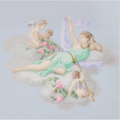 Victoriaans Coquette Pastel Angel Clouds Sticker (Voorkant)