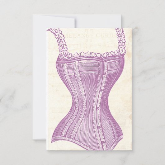 Victoriaans Corset Lingerie  Vrijgezellenfeest Kaart (Voorkant)