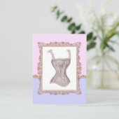 Victoriaans Corset Lingerie Vrijgezellenfeest Kaart (Staand voorkant)