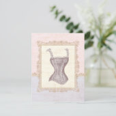 Victoriaans Corset Lingerie Vrijgezellenfeest Kaart (Staand voorkant)