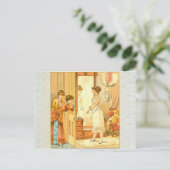 Victoriaans corsetreclame briefkaart (Staand voorkant)