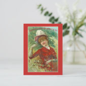 Victoriaans corsetreclame briefkaart (Staand voorkant)