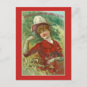 Victoriaans corsetreclame briefkaart (Voorkant)