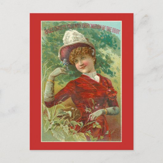 Victoriaans corsetreclame briefkaart (Voorkant)