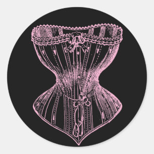  Victoriaans corsetroze Ronde Sticker