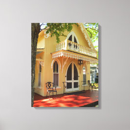 Victoriaans Cottage in Sun - Martha's wijntuin Canvas Afdruk