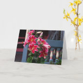 Victoriaans Cottage Pink Lilies - Martha's wijngaa Kaart (Gele Bloem)