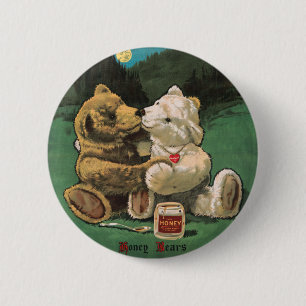Victoriaans Cottagecore Honey Beren Ronde Button 5,7 Cm