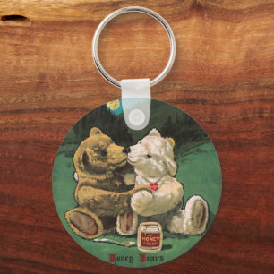 Victoriaans Cottagecore Honey Beren Sleutelhanger