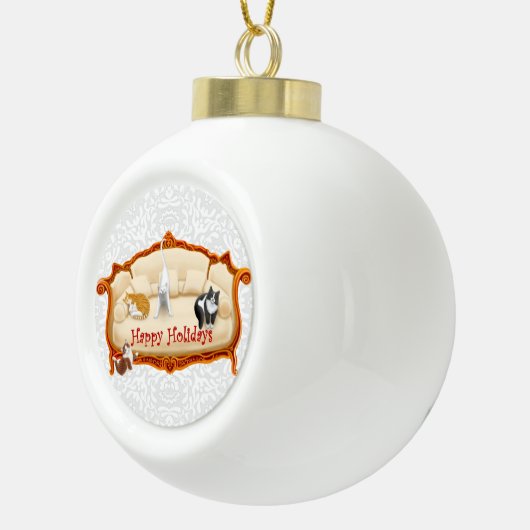Victoriaans couch Cats Holiday Ornament (Rechts)