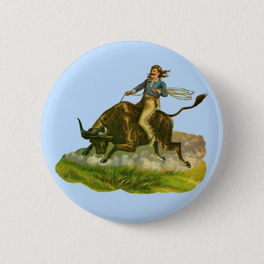 Victoriaans cowboystier ronde button 5,7 cm (Voorkant)