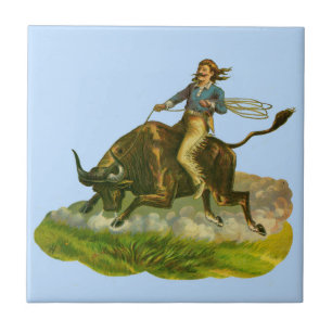 Victoriaans cowboystier tegeltje