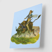 Victoriaans cowboystier vierkante klok (Hoek)