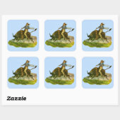 Victoriaans cowboystier vierkante sticker (Vel)