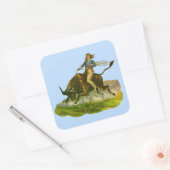 Victoriaans cowboystier vierkante sticker (Envelop)