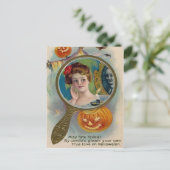 Victoriaans Creepy Halloween Mirror-Briefkaart Briefkaart (Staand voorkant)