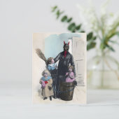  Victoriaans Creepy Krampus Briefkaart (Staand voorkant)