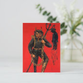 Victoriaans Creepy Krampus Briefkaart (Staand voorkant)