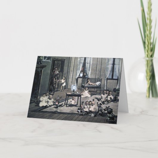  Victoriaans Creepy Krampus-kerstkaart Feestdagen Kaart (Voorkant)