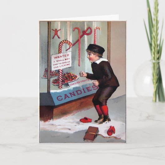 Victoriaans Creepy Lick Feestdagen Kaart (Voorkant)