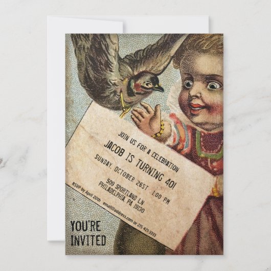 Victoriaans Creepy Party Kaart (Voorkant)