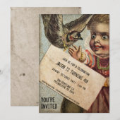 Victoriaans Creepy Party Kaart (Voorkant / Achterkant)