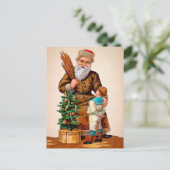 Victoriaans Creepy Santa Briefkaart (Staand voorkant)