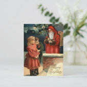 Victoriaans Creepy Santa Briefkaart (Staand voorkant)