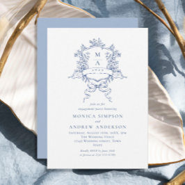 Victoriaans Crest Engagement Party Kaart