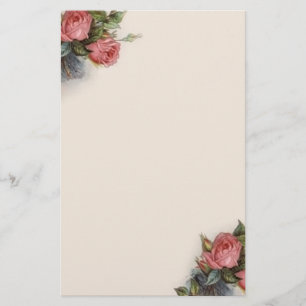  Victoriaans Crimson Pink Roses Briefpapier